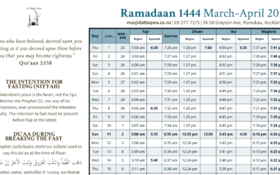 Ramadan 2023/1444 Timetable and Advice