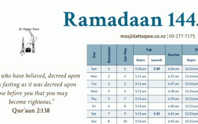 Ramadan 2022/1443 Timetable and Advice