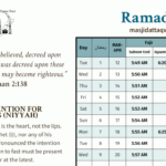Ramadan 2024/1445 Timetable and Advice